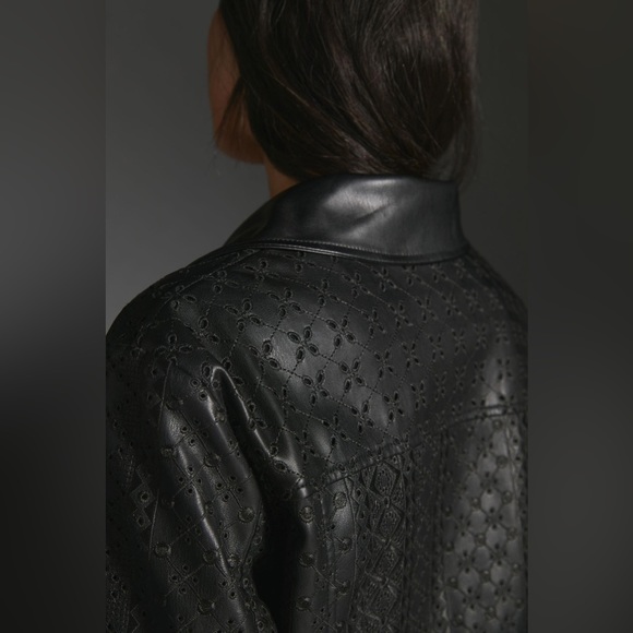 ✨ Anthropologie Faux Leather Eyelet Jacket - Picture 4 of 7